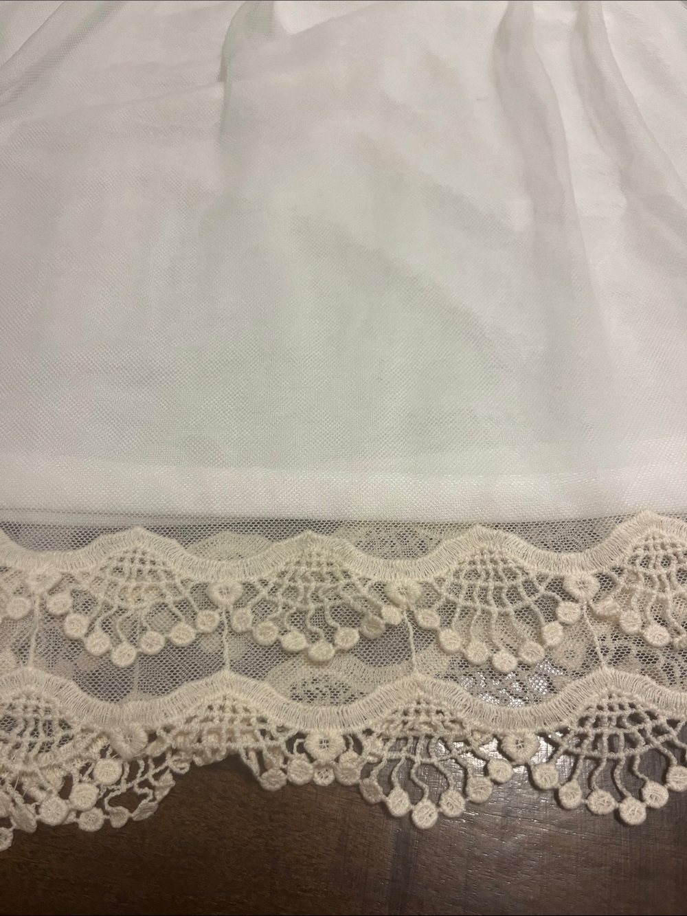 Ardene Ivory Mesh Crochet Racerback Tank Semi-Sheer Mini Dress - Picture 6 of 12